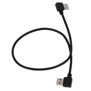 USB 3.0 Typ Muža 90 Stupňov Doľava Zahnutá Doprava Šikmého Predlžovací Kábel Rovno Spojenie 0,5 M DO 1,5 FT