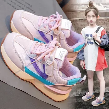 Detské pekný športové topánky 2023 nové stredné a veľké detské chlapčenské bežecká obuv dievčenské ležérne topánky