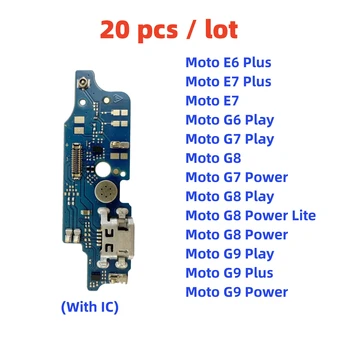 20 Ks/Veľa USB Nabíjací Dock Konektor Rada Nabíjací Port Flex Kábel Pre Motorola Moto G6 G7 G8 G9 Hrať Power Lite E7 Plus
