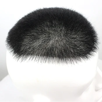 13x18cm Veľkosť Krátke 1cm Ľudské Vlasy, Pánske Parochne Pokožku, Vlasy Náhradné Mens Toupee Priedušná Vlasy Toupee Biologické Pokožku hlavy Hairpiece