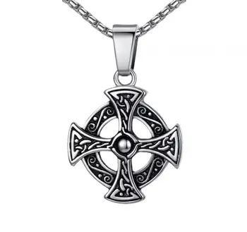 Vintage Módy Keltské Disk Cross Prívesok Náhrdelník Muži Ženy Osobnosti Kúzlo Írsky Uzol Amulet Prívesok Šperky Darček